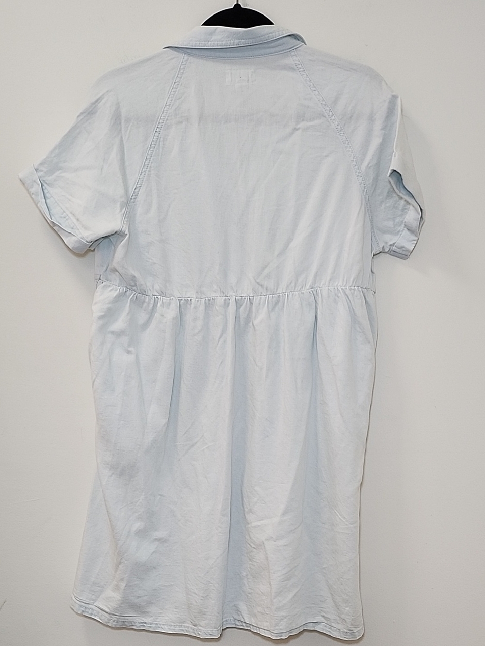 Pact Denim Chambray Shirt Dress 100% Organic Cotton Mini Button Down Size S - Picture 11 of 16